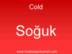 [ Cold in Turkish is Soğuk : Soouk ]
